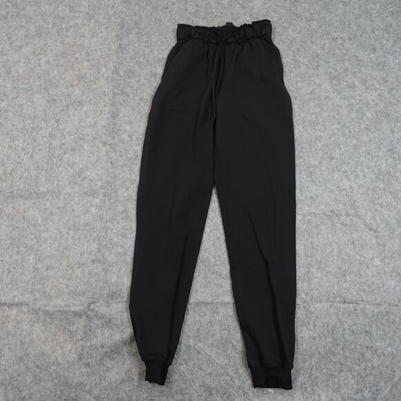 Lululemon Pants Womens 2 Stretch High Rise Jogger Pull On Black Drawstring - Picture 1 of 8